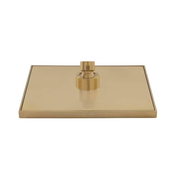 Modern 1-Spray 8.8 in. Single Wall Mount Fixed Rain Shower Head in Matte Gold Modern 1-Spray 8.8 in. Single Wall Mount Fixed Rain Shower Head in Matte Gold