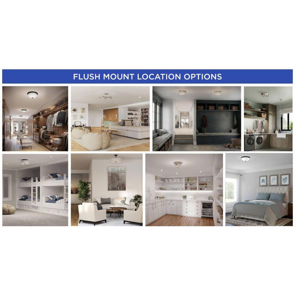 Brushed Nickel Modern LED Flush Mount with Acrylic Shade