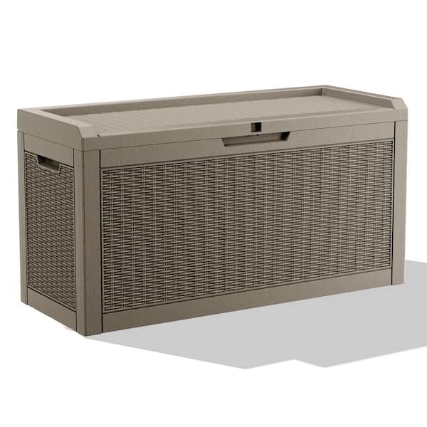 60 gal. Waterproof Outdoor Resin Storage Deck Box, Lockable, Versatile Deck Storage Bench for Pool Supplies