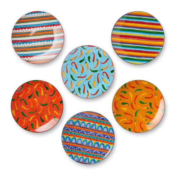 Certified International Multi-Colored Caliente Salad Plate (Set of 6)