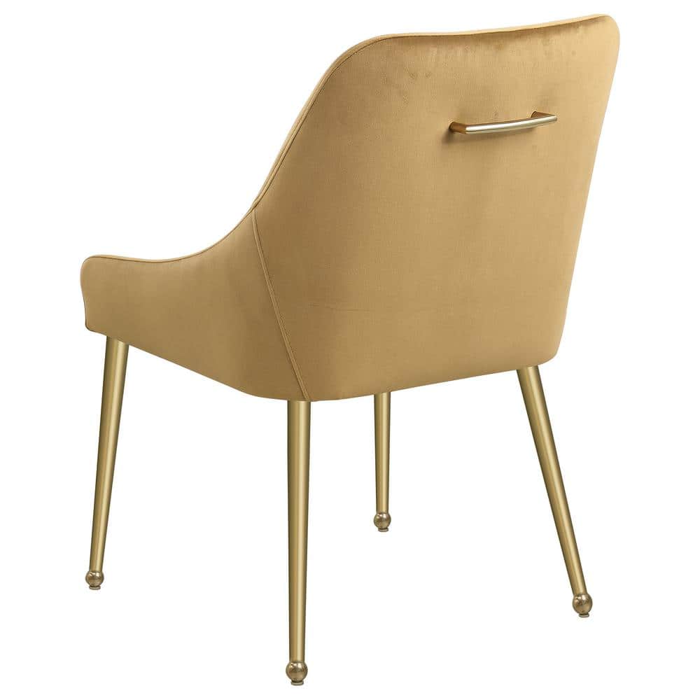 Navy Velvet Parsons Side Chair with Gold Metal Legs