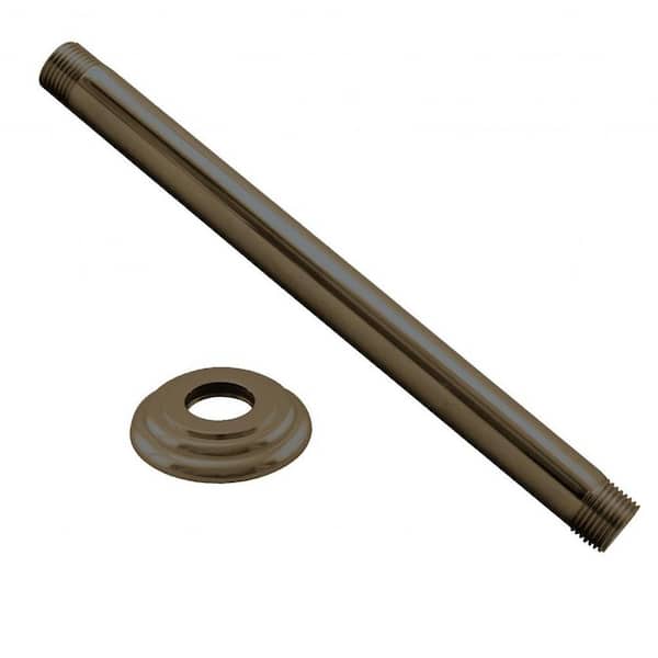 Westbrass 1/2 in. IPS x 6 in. Round Ceiling Mount Shower Arm with Flange, Oil Rubbed Bronze