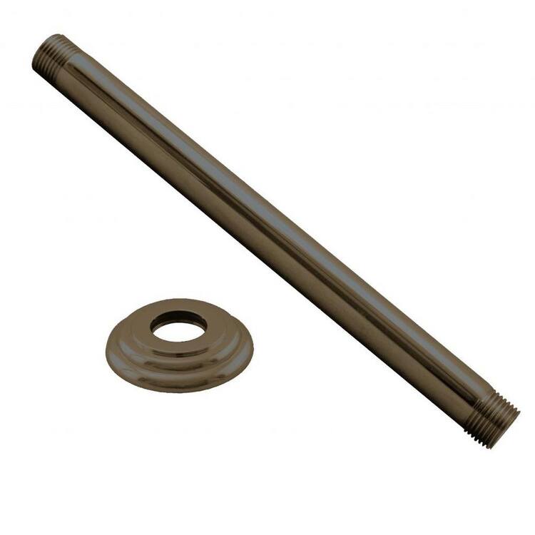 Westbrass 1/2 in. IPS x 6 in. Round Ceiling Mount Shower Arm with Flange, Oil Rubbed Bronze