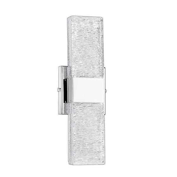 Kendal Lighting GLACIER 4.75 in. 2 Light Chrome LED Wall Sconce with Clear Glass Shade
