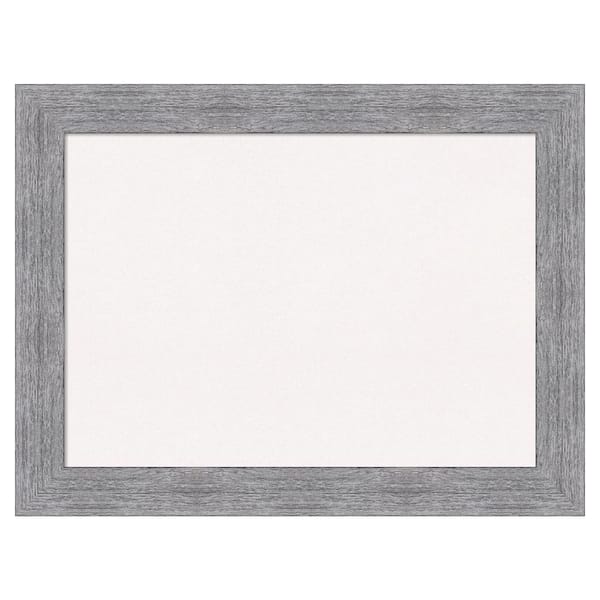 Amanti Art Bark Rustic Grey White Corkboard 32 in. x 25 in. Bulletin Board Memo Board