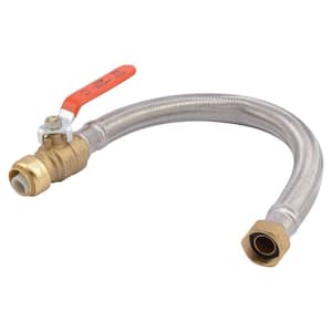 3/4 in. Push-to-Connect x 3/4 in. FIP x 18 in. Braided Stainless Steel Water Heater Connector with Integrated Ball Valve