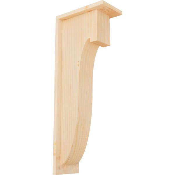 Ekena Millwork 5-1/2 in. x 10 in. x 26 in. Douglas Fir Del Monte Smooth Corbel with Backplate