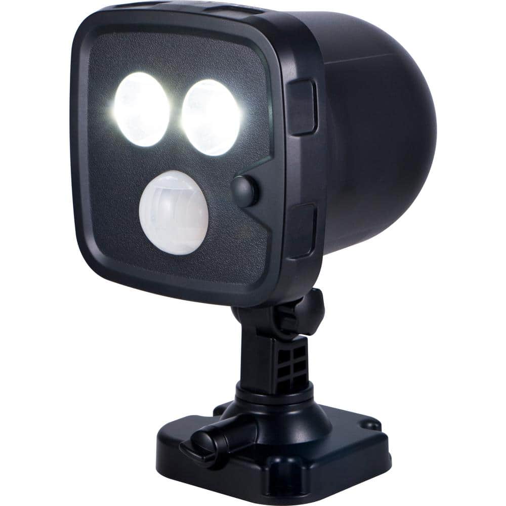 25-Watt 110° Black Battery-Operated Wireless Motion Activated Outdoor Inte