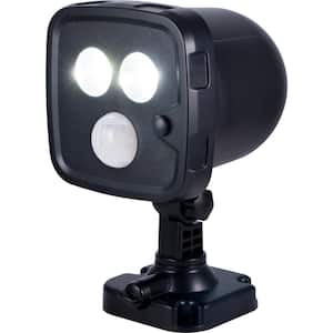 25-Watt 110° Black Battery-Operated Wireless Motion Activated Outdoor Integrated LED Spot Light