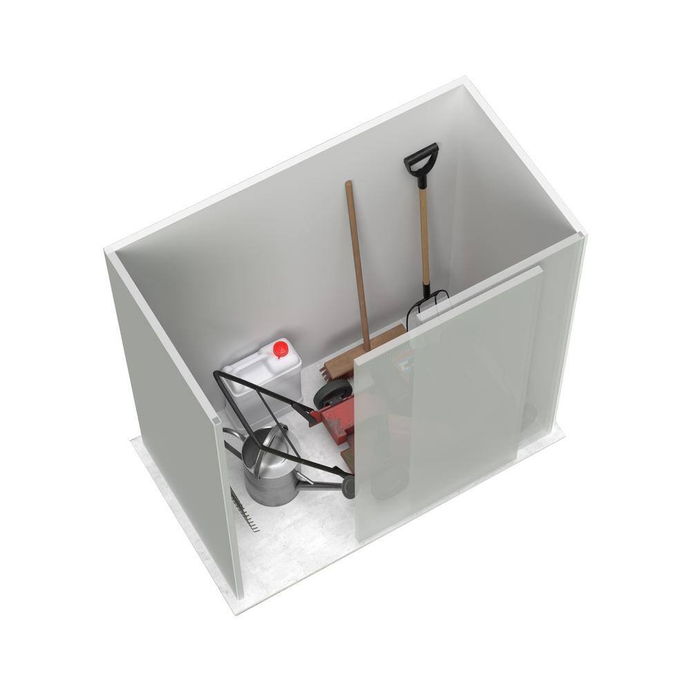 Pale Eucalypt 5' x 3' Metal Storage Shed with Sliding Door
