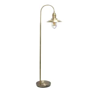 64 in. Antique Brass Rustic Open Cage Standard Floor Lamp