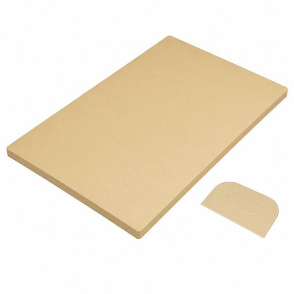 20 in. x 13.5 in. x 0.67 in. Rectangular Large Baking Pizza Stone with Scaper for Grill