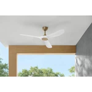 Tager 52 in. Indoor/Outdoor Champagne Bronze Smart Ceiling Fan with Remote Control Powered by Hubspace