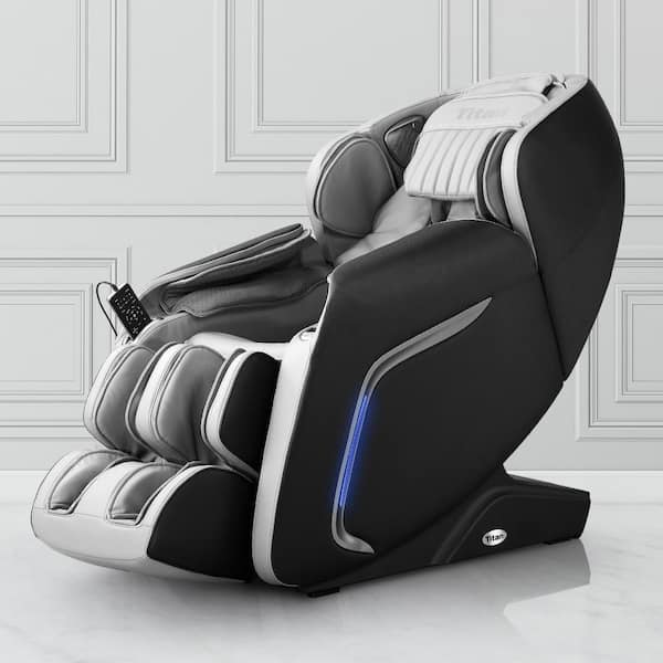 Cosmo Black Faux Leather Reclining Massage Chair with Voice Recognition and Bluetooth Speakers