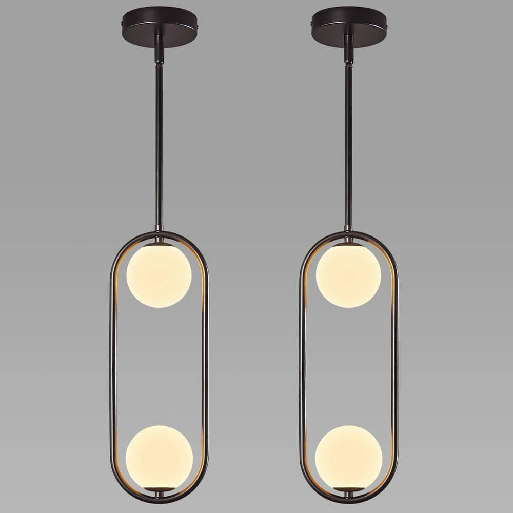 Home Lighting 40W 2-Light Black 2-Pack Modern Globe Hanging Light Chandelier for Kitchen price history on PriceWatchPro