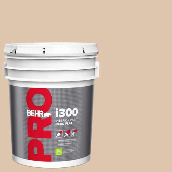 BEHR PRO 5 gal. #N260-2 Almond Latte Dead Flat Interior Paint