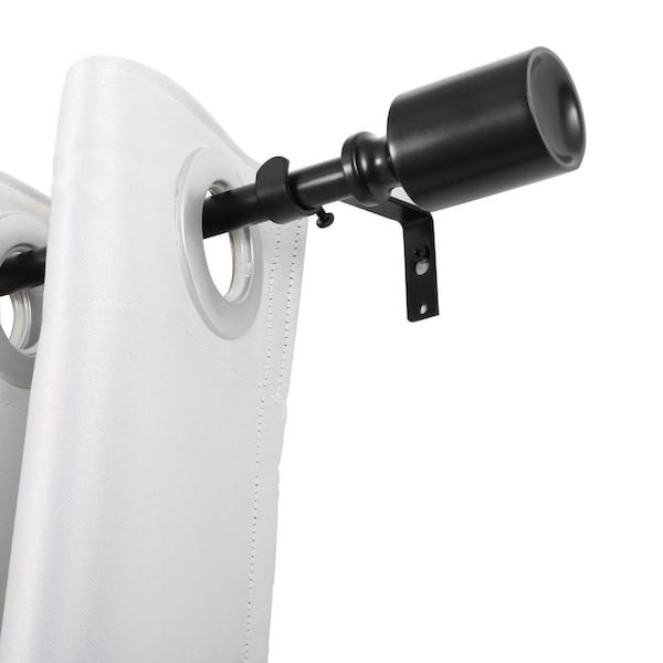 Utopia Alley Wall Mounted 3/4 in. Curtain Rod - Curtain Rods For Windows 48 to 86 in., Adjustable Drapery Rods, Black