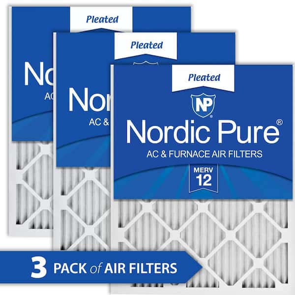 Nordic Pure 20x22x1 MERV 12 Tru Mini Pleat AC Furnace Air Filters 2 Pack 