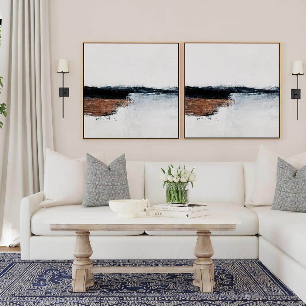 Danielle Beige Marble and Wood Rectangular Coffee Table