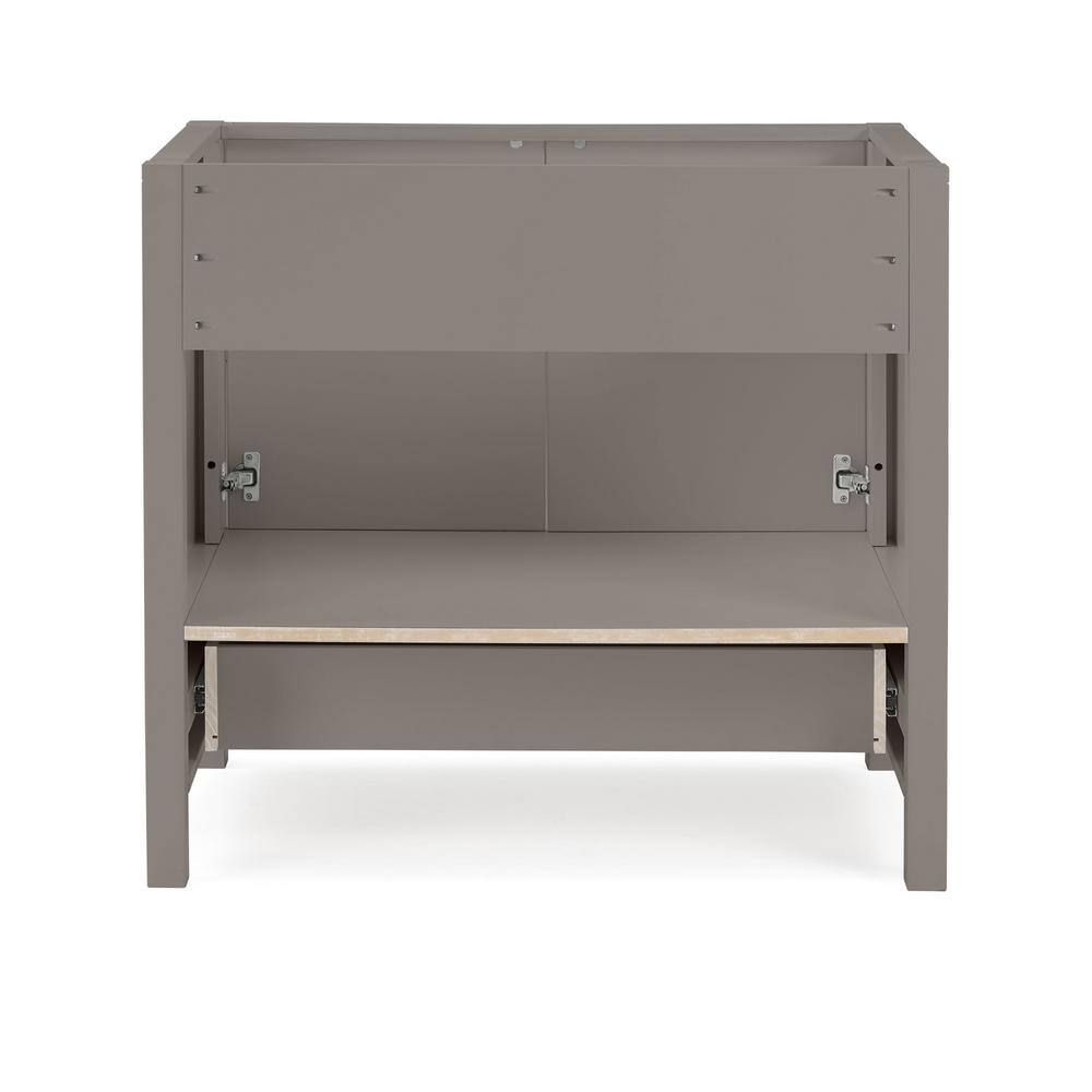 Gray 36" Freestanding Double Door Vanity Cabinet with Nickel Hardware