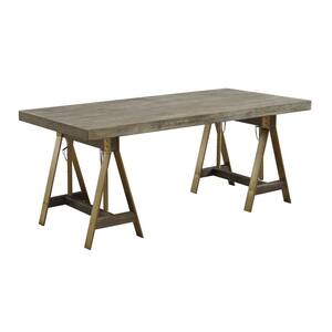 63 in. Rectangular Biscyane Weathered Writing Desk with Adjustable Height Feature