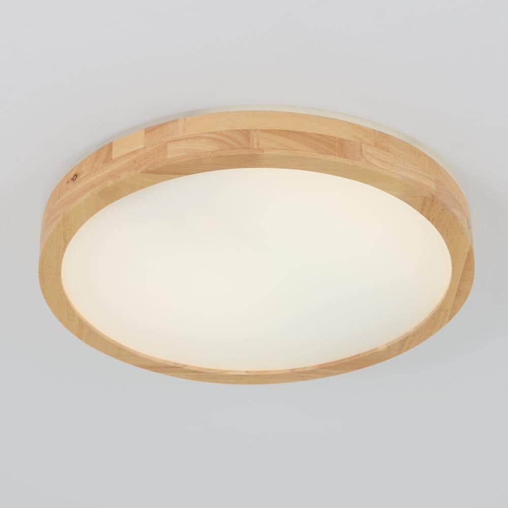 Dryad 15'' Wood and Aluminum LED Flush Mount Light