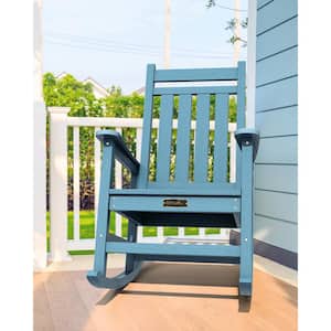 HDPE Blue Adirondack Rocking Chair (1-Pack)