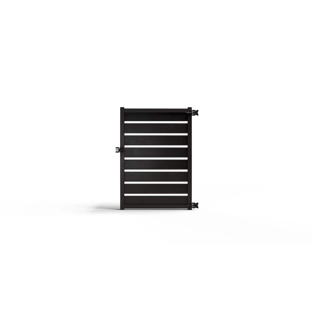 Composite Modern Horizontal Semi-Privacy ( 6 ft. H x 4 ft. W) Raven (Black) Full Size Fence Gate price history on PriceWatchPro