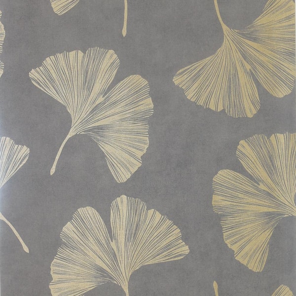 Arthouse Ginkgo Leaf Mocha Vinyl Non-Woven Wallpaper