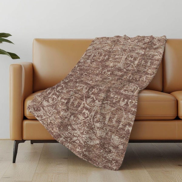Premium Machine Washable ASB40 Chocolate 50 in. x 70 in. Sherpa Throw Blanket
