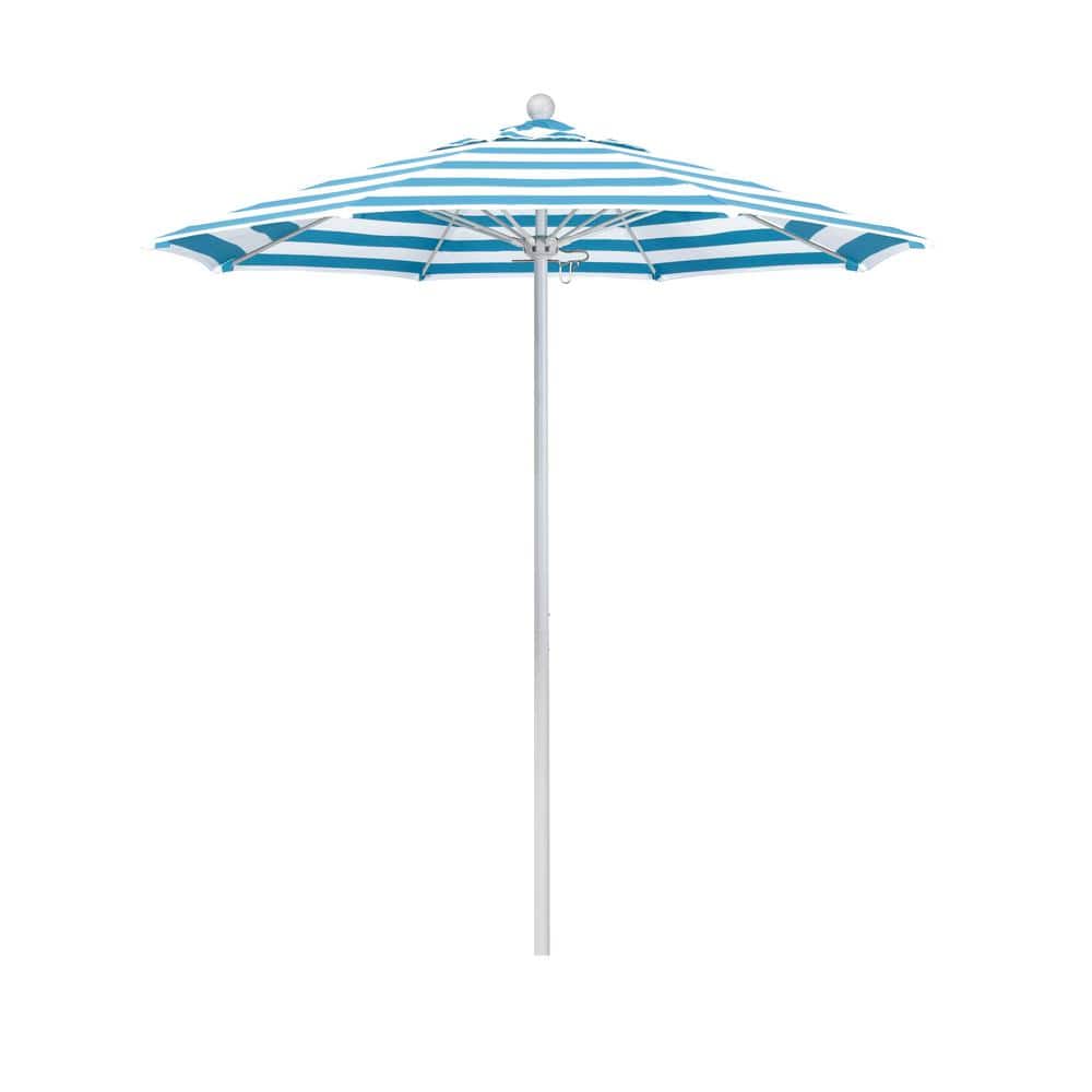 7.5 ft. White Aluminum Commercial Market Patio Umbrella with Fiberglass Ribs and Push Lift in Cabana Regatta Sunbrella price history on PriceWatchPro