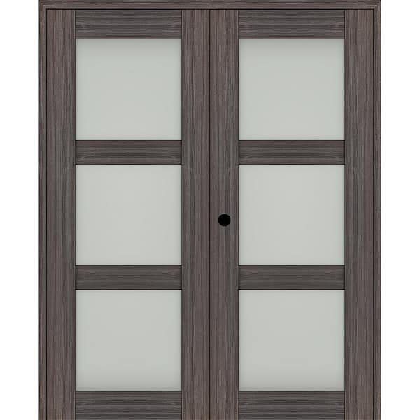 Belldinni Paola 36 In. X 96 In. Right Hand Active 3-Lite Frosted Glass ...