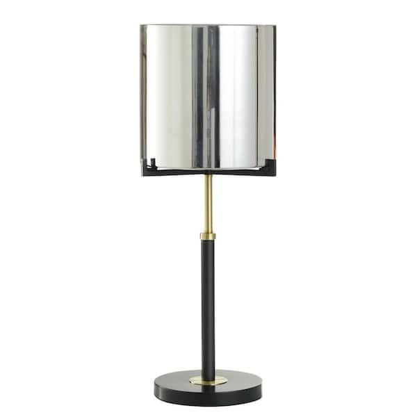 StyleCraft Urban Smoke 26 in. Black Table Lamp with Black Glass Shade