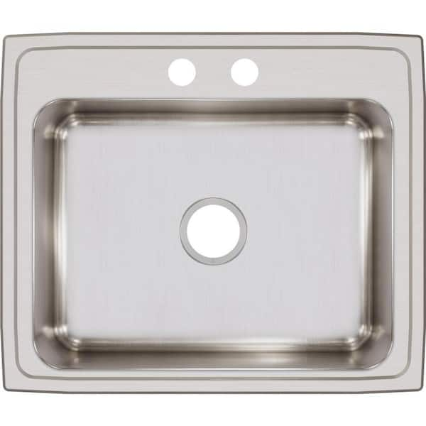 Elkay Lustertone Drop In Stainless Steel 25 In 2 Hole Single Bowl