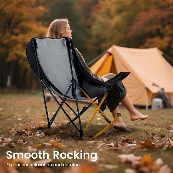 Oversized Heated Rocking Camping Chair with Luxury Padded Recliner Fortable Rocker Camp Chair Heated Camping Chair