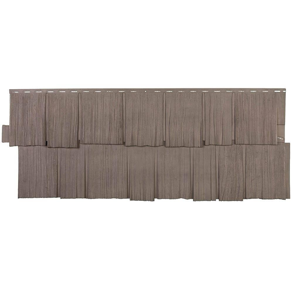 Novik Shake HS - 18.75 in. x 48.38 in. Hand-Split Shake in Weathered Blend (49.36 sq. ft. per Box) Plastic Shake Vinyl Siding