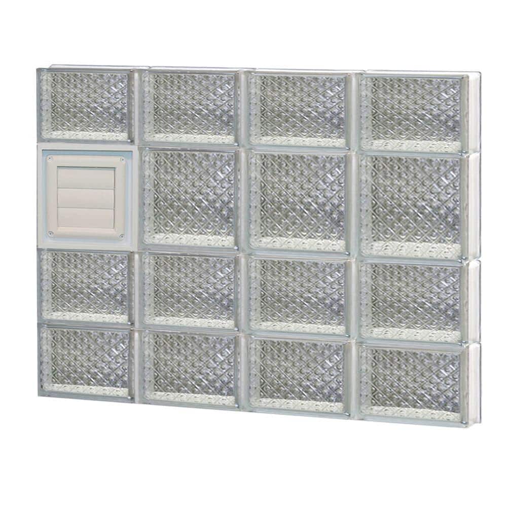 31 in. x 25 in. x 3.125 in. Frameless Diamond Pattern Glass Block Window with Dryer Vent price history on PriceWatchPro