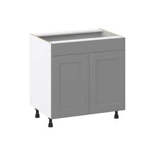 Bristol Painted 33 in. W x 34.5 in. H x 24 in. D Slate Gray Shaker Assembled Sink Base Kitchen Cabinet