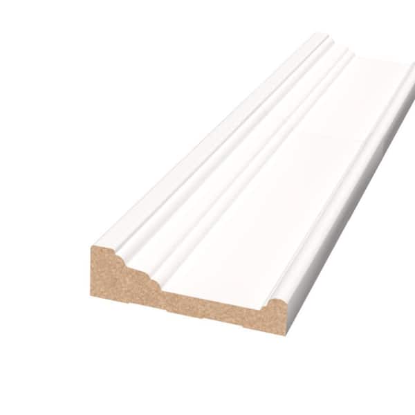 1 in. D x 6-3/8 in. W x 96 in. L Primed MDF Crown Moulding