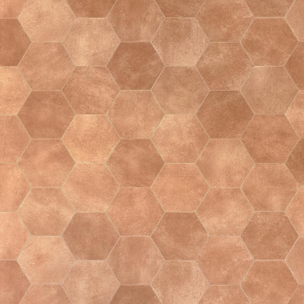 Dusty Quartz Hex 95 MIL x 12 ft. W x Cut to Length Waterproof Vinyl Sheet Flooring