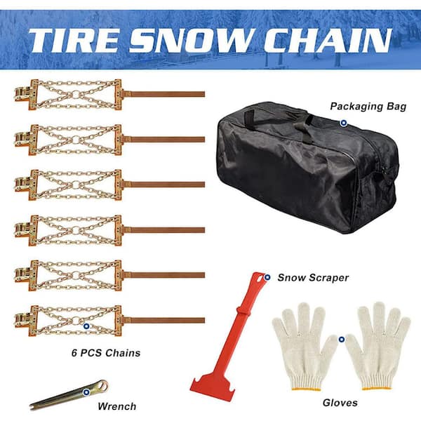 10X Adjustable Emergency Snow Tire Chain Truck/SUV Anti-Skid Anti-Slip  Universal