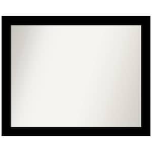Basic Black Narrow 31.25 in. x 25.25 in. Non-Beveled Modern Rectangle Wood Framed Wall Mirror in Black