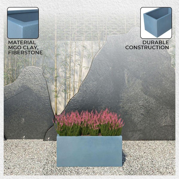 Leisuremod Bloom 19.7 in. Aged Concrete, Fiberstone and Clay
