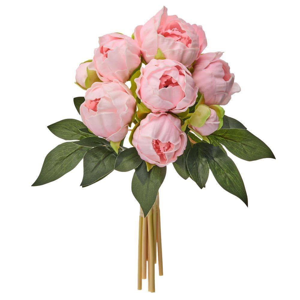Regency International 11 in. Pink Artificial Pu Peony Bundle