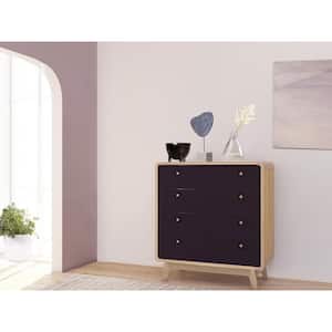 Leva 4-Drawer Dresser - Oak/Black