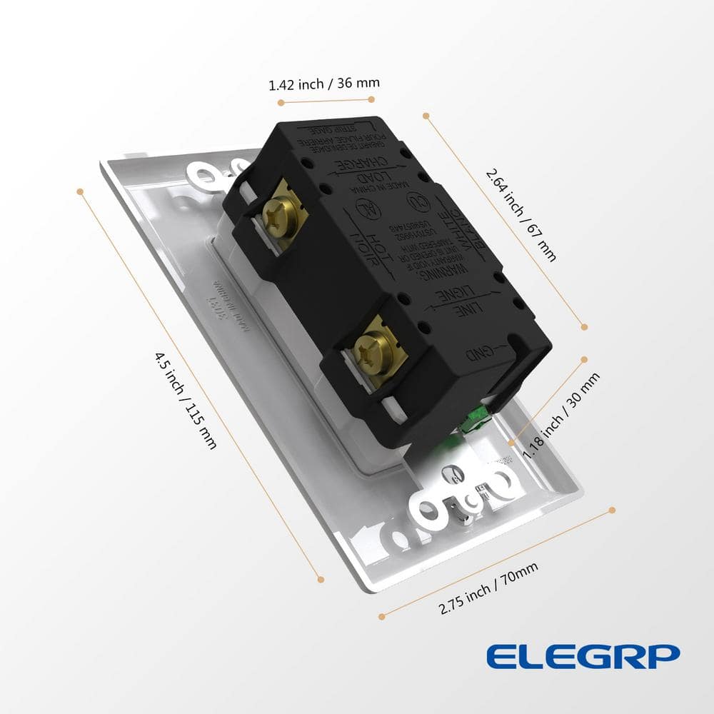 White 15 Amp Tamper Resistant GFCI Duplex Outlet with Wall Plate