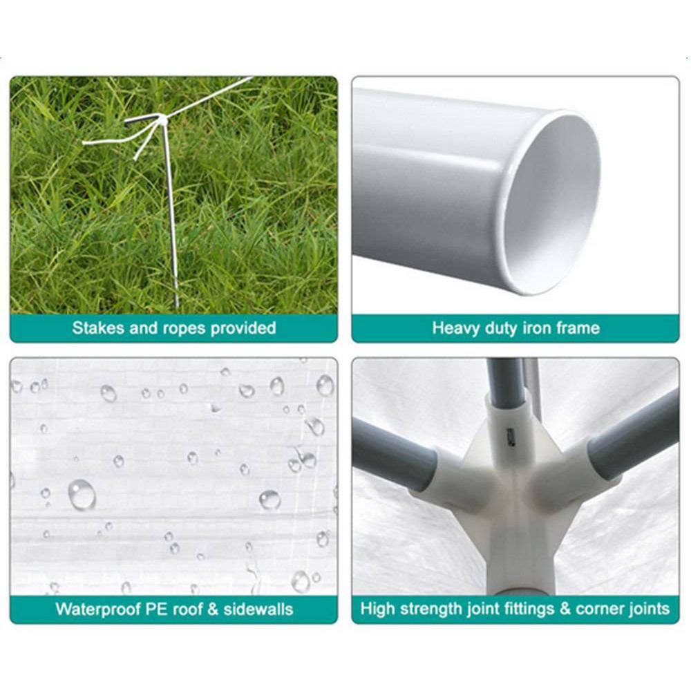 White 10x10 ft. Heavy Duty Waterproof Gazebo Canopy Tent