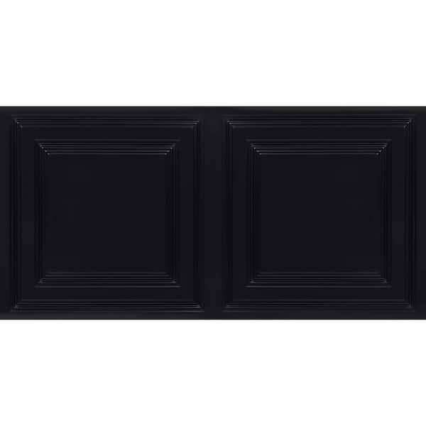 Economy Black Glossy 2 ft. x 4 ft. PVC Lay-in Ceiling Tile (80 sq. ft. /Case)