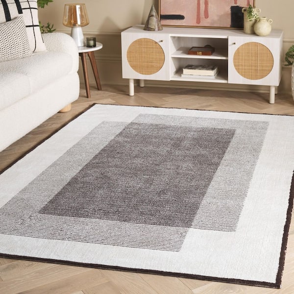 Audrey 8 ft. x 10 ft. Dark Gray/Ivory Rectangular Overlay Area Rug