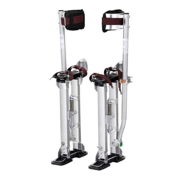 18 in. to 30 in. Adjustable Drywall Stilts, Aluminum with Knee Pads, Non-Slip Work Stilts for Sheetrock, Painting